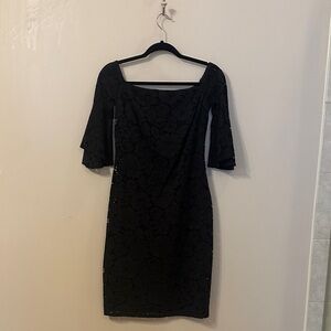 Laundry By Shelli Segal Black Floral Lace Dress